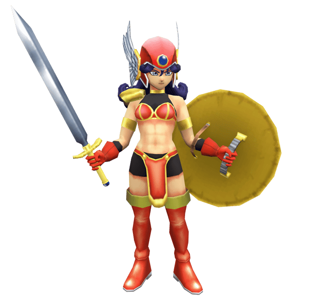 A statue of the female Warrior from 'Dragon Quest III' as it appears in Dragon Quest Treasures (2022), Square Enix
