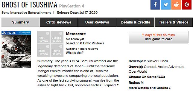 Metacritic Moves to Prevent Sitewide User Reviews Prior to Official Releases In Response to The Last of Us II