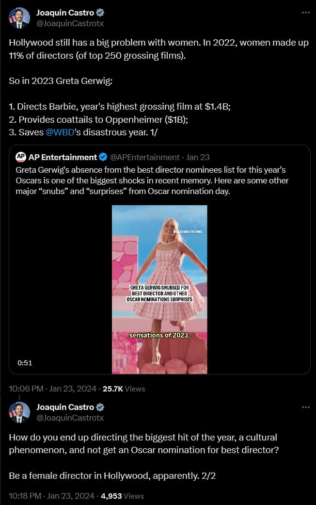 Joaquin Castro weighs in on 'Barbie'