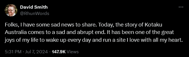 Kotaku staff weigh in on the closure of Kotaku AU.