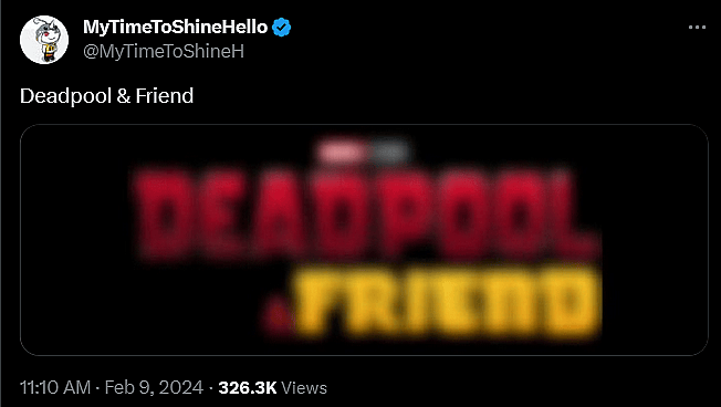 Scooper MyTimeToShineHello unveils some new information regarding 'Deadpool 3''s full title