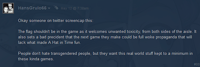 Trans Pride Flag Easter Egg In Latest A Hat in Time DLC Sparks Infighting Among Fans