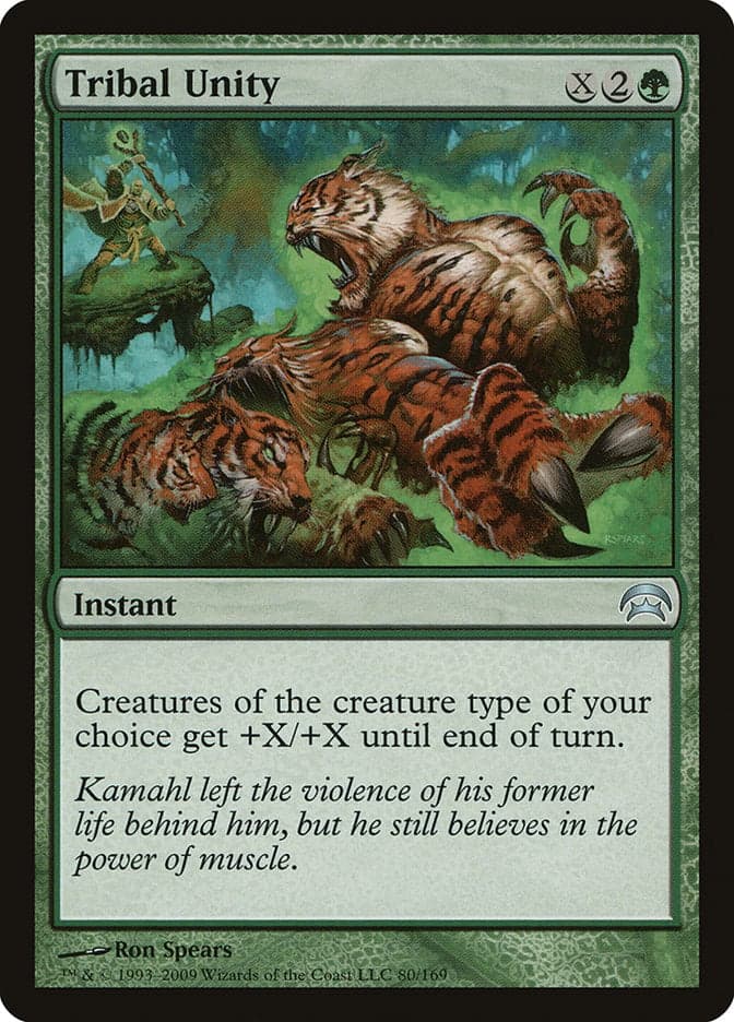 Tribal Unity via Card #80, Magic: The Gathering - Planechase (2009), Wizards of the Coast. Art by Ron Spears.