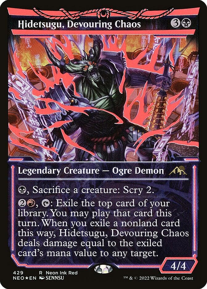 Hidetsugu, Devouring Chaos illustrated by Sennsu, Kamigawa: Neon Dynasty (2022), Wizards of the