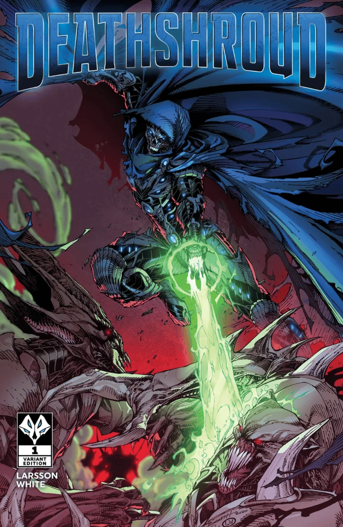 Deathshroud unleashes a blast of unholy energy on Brett Booth's variant cover to Deathshroud Vol. 1 #1 (2023), Dream Key Studios