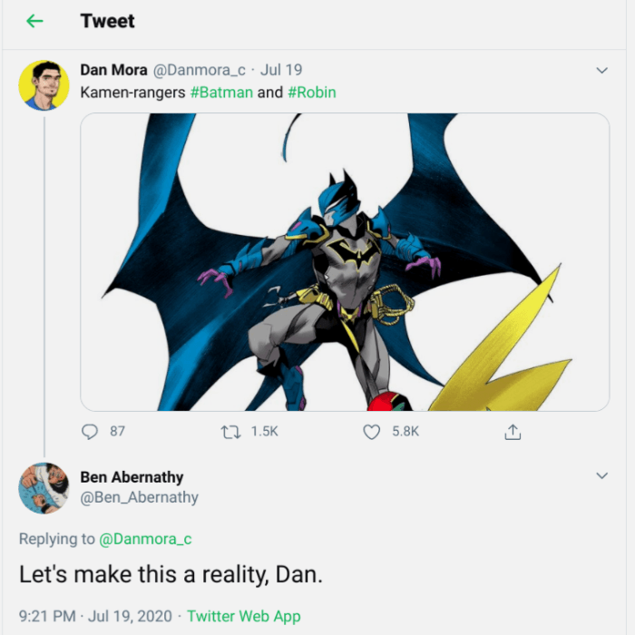 Ben Abernathy Tweeting Dan Mora