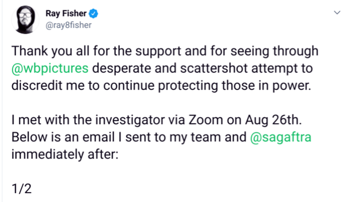 Warner Bros. Issues Statement on Ray Fisher's Accusations Against Joss Whedon and Geoff Johns as Actor Comes Forward with More Claims