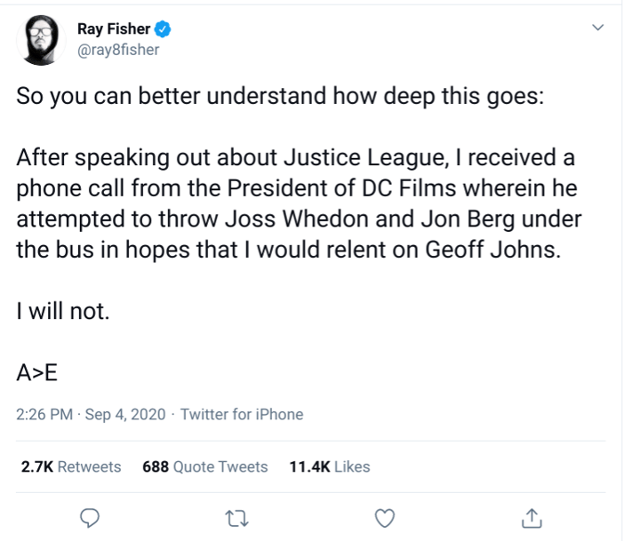 Warner Bros. Issues Statement on Ray Fisher's Accusations Against Joss Whedon and Geoff Johns as Actor Comes Forward with More Claims