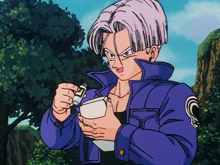 Trunks returns Time Machine to Capsule Pack in Dragon Ball Z Episode 140 (1992), Toei Co. Ltd.