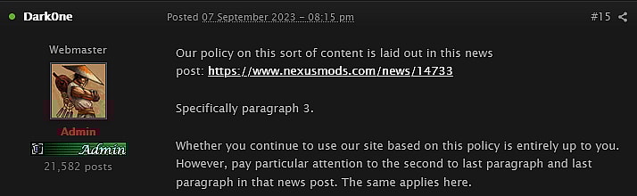 Robin "Dark0ne" Scott clarifies Nexus Mods' stance on anti-pronoun 'Starfield' mods.