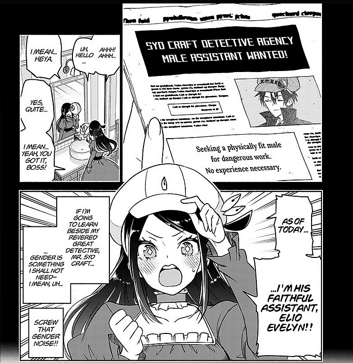 Elio Evelyn dedicates herself to helping Syd Craft in Syd Craft: Final Reasoning (2024), Shueisha