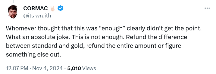 Fans are unhappy with the meager attempt by 'Test Drive Unlimited Solar Crown' to apologize for its poor launch state.