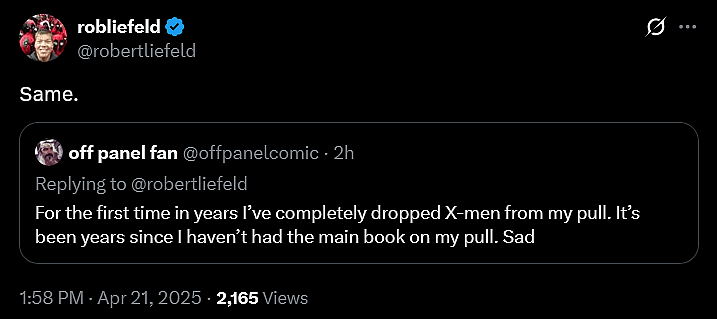 'Deadpool' co-creator Rob Liefeld takes aim at Marvel Comics' failure with the X-Men line.