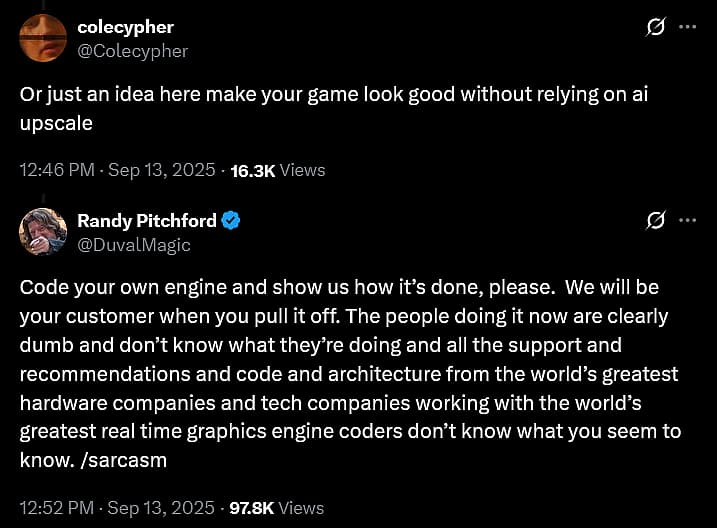 Gearbox CEO Randy Pitchford insults players frustrated with 'Borderlands 4's performance issues.