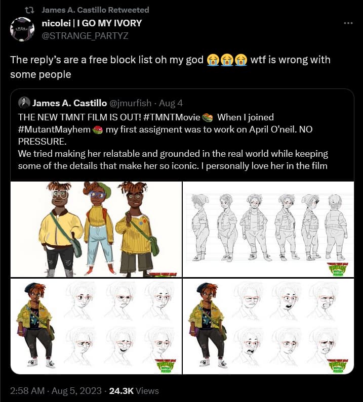 @STRANGE_PARTYZ weighs in on the criticism towards April O'Neil's design in Teenage Mutant Ninja Turtles: Mutant Mayhem