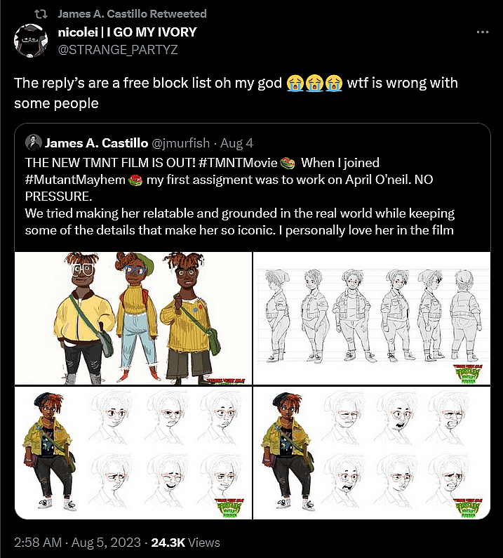 @STRANGE_PARTYZ weighs in on the criticism towards April O'Neil's design in Teenage Mutant Ninja Turtles: Mutant Mayhem