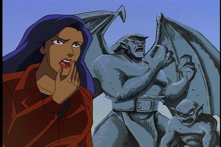 Elisa (Salli Richardson) is shocked to find Goliath (Keith David) and Lexington (Thom Adcox-Hernandex) frozen to stone in Gargoyles Season 2 Episode 20 "The Cage" (2023), Disney