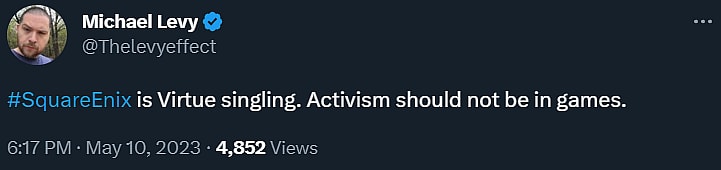 Michael Levy dismisses Square Enix' contest as virtue signalling via Twitter