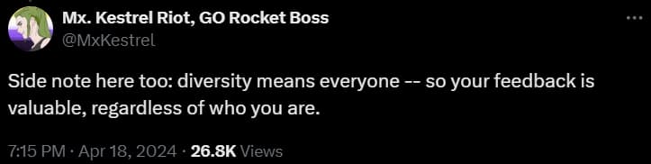 Mx. Kestrel Riot, GO Rocket Boss (@MxKestrel) on X