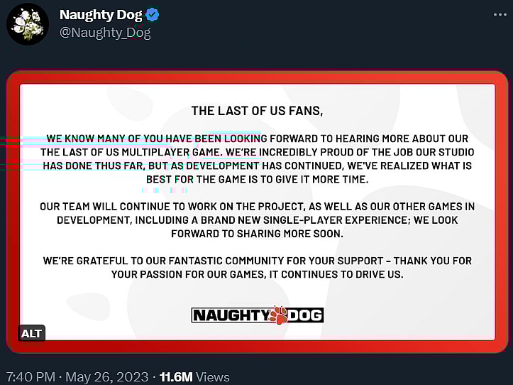 Naughty Dog states their multiplayer <yoastmark class=