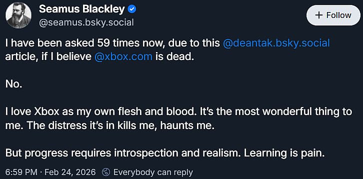 Jonathan Blackley assures Xbox is not dead