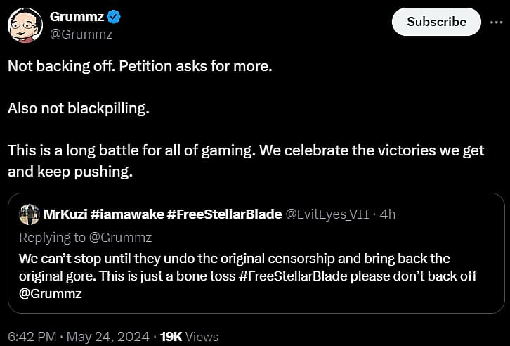 Mark Kern (@Grummz) and @EvilEyes_VII on X