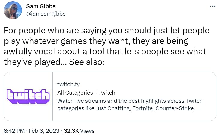 Sam Gibbs defends website tracking Twitch streamers who played Hogwarts Legacy via Twitter