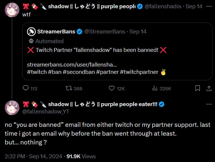 @fallenshadow_YT and @StreamerBans on X