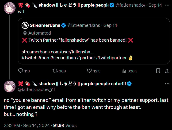 @fallenshadow_YT and @StreamerBans on X