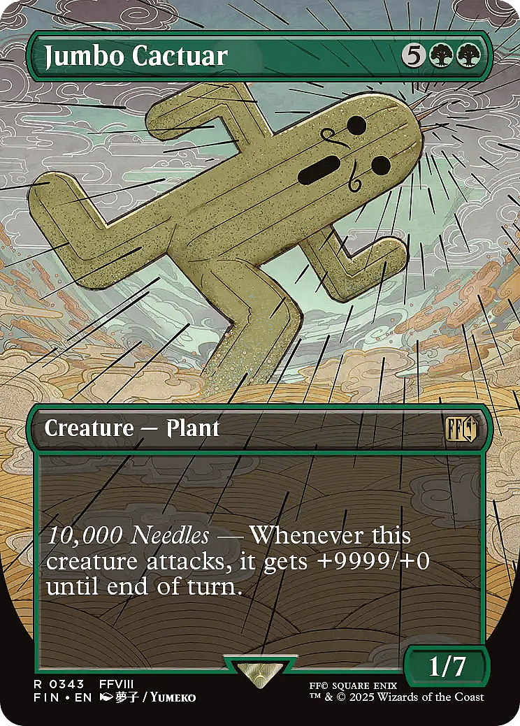 Cactuar rains down hell via Card #343, Magic: The Gathering - Final Fantasy (2025), Wizards of the
