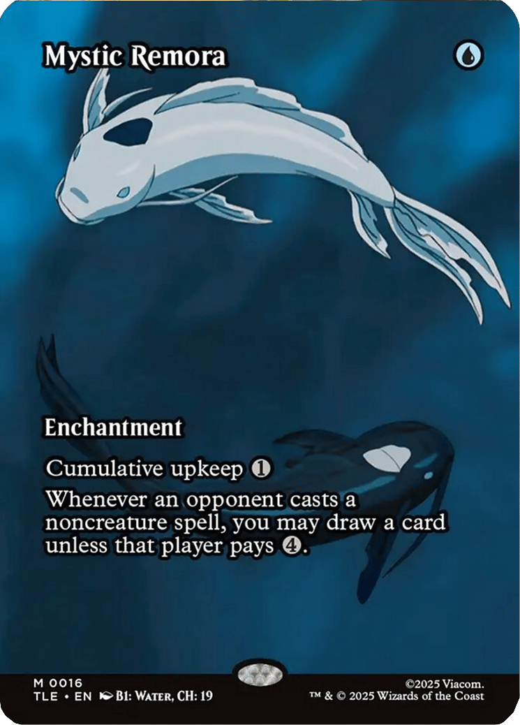Tui and La swim in harmony among the Spirit Oasis via Mystic Remora (Card #016), Magic: The Gathering - Avatar: The Last Airbender Eternal (2025), Wizards of the Coast. Art by Viacom.