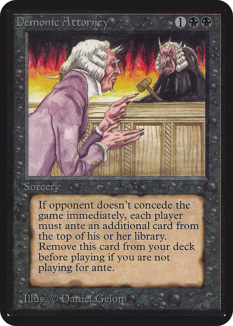 Demonic Attorney card from Magic: The Gathering Limited Edition Alpha (1994), Wizards of the Coast