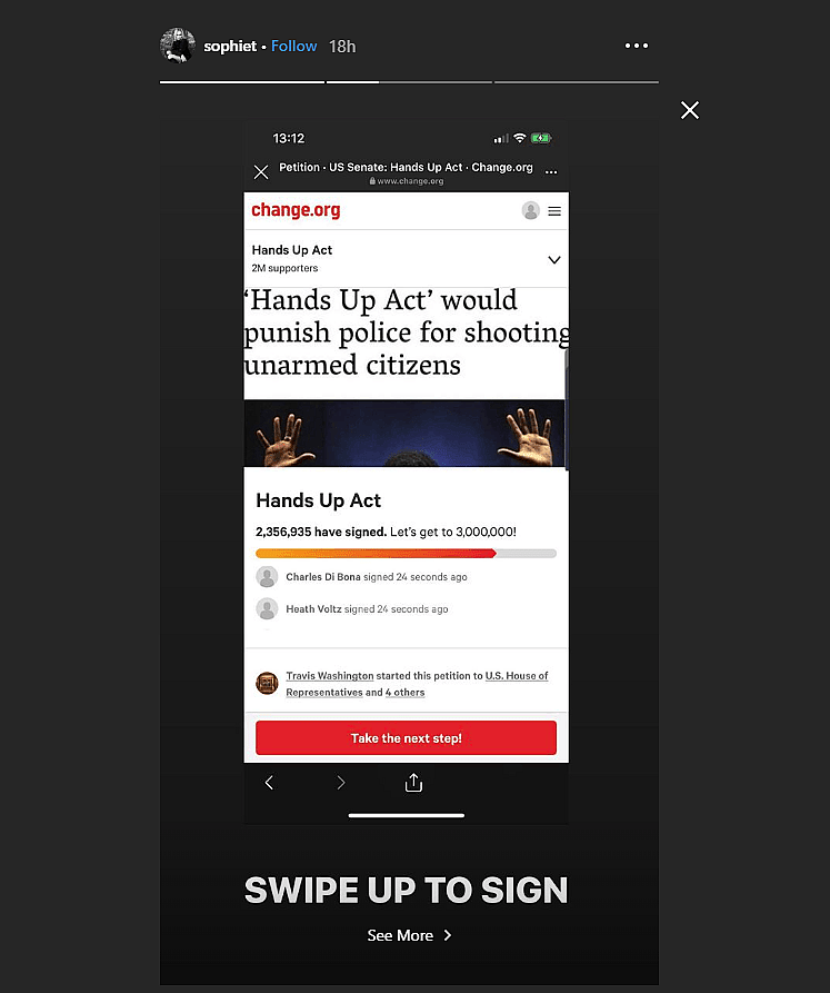 Sophia Turner insta story