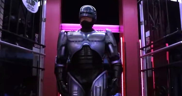 Robocop makes an entrance