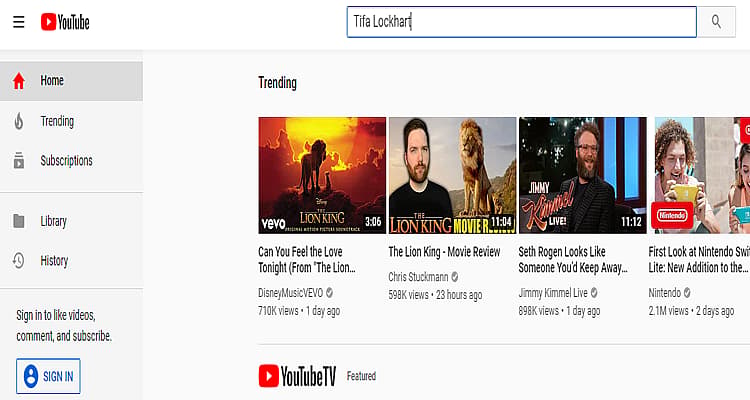 Tifa Lockhart Content Blocked from YouTube’s Auto-Fill Suggestions - Tifa Lockhart Search Results