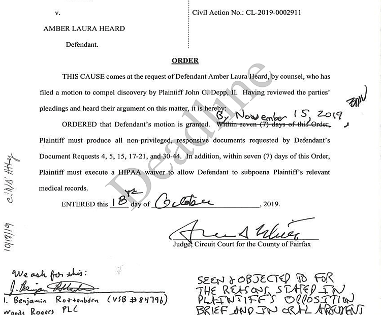 Johnny Depp Ordered by Judge to Turn Over Medical Records to Defense Team in Defamation Case Against Amber Heard