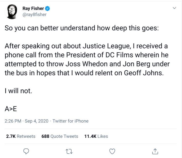 Warner Bros. Issues Statement on Ray Fisher's Accusations Against Joss Whedon and Geoff Johns as Actor Comes Forward with More Claims