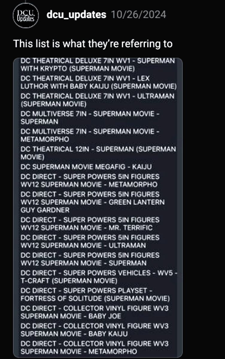 Updated list