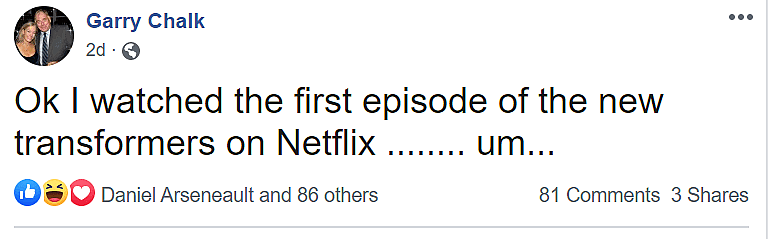 Optimus Primal Voice Actor Garry Chalk Weighs In On Performances In Netflix’s Transformers: War for Cybertron Trilogy