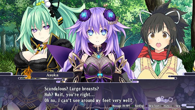 Asuka makes a realization about her body in Neptunia x Senran Kagura: Ninja Wars (2021), Marvelous