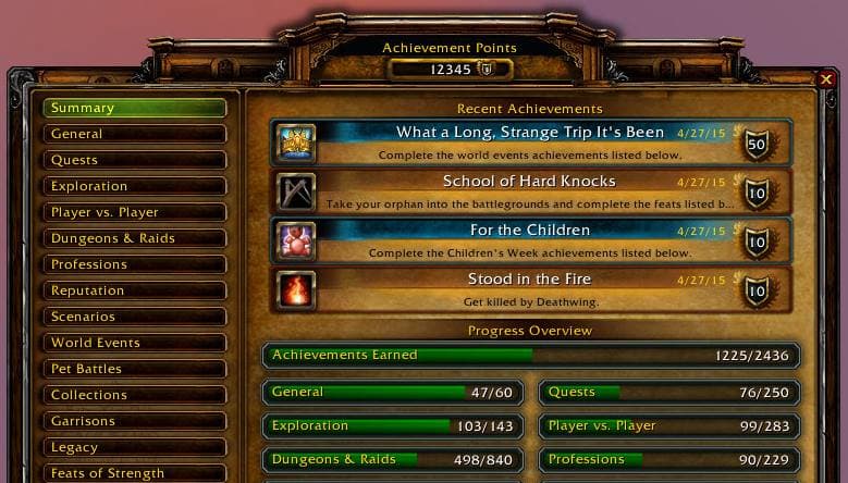 WoW Achievement System
