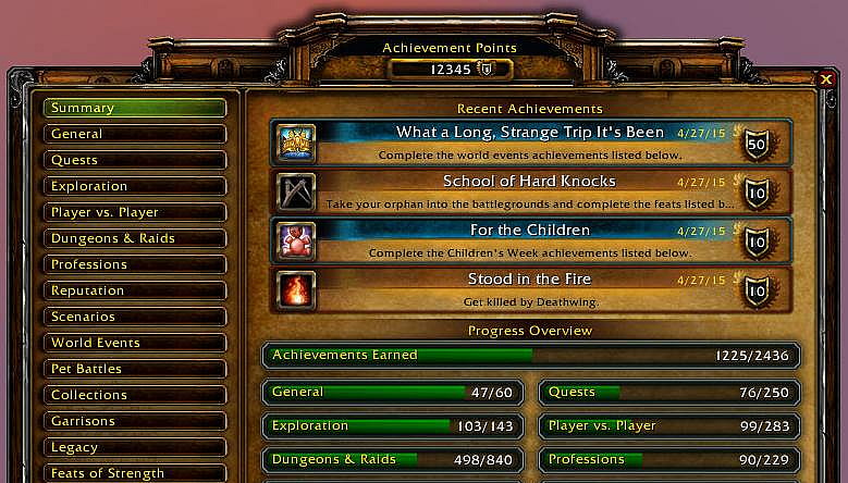 WoW Achievement System