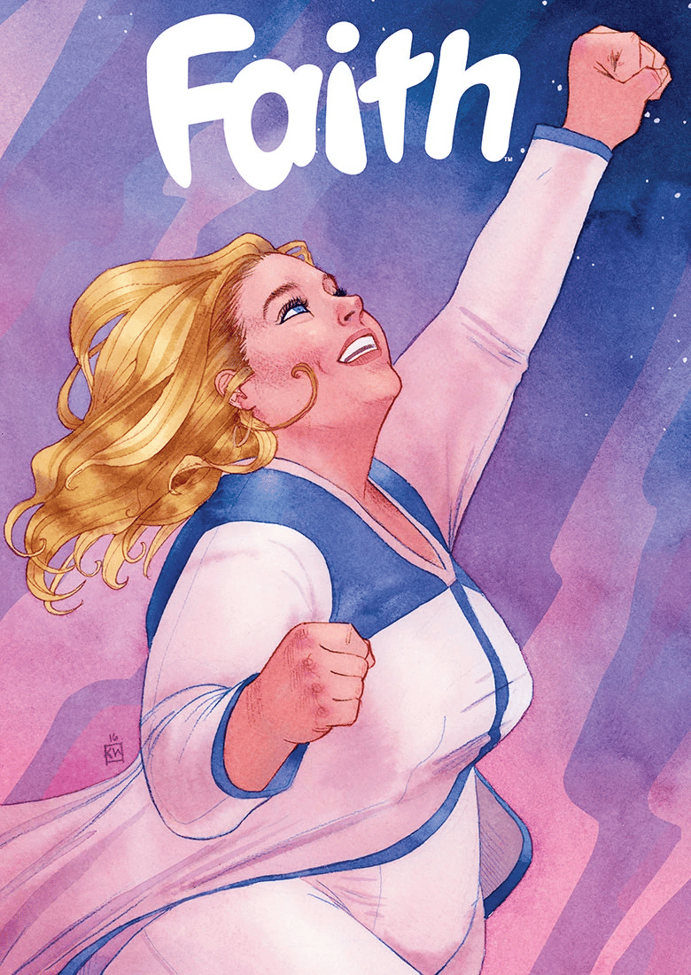 Zephyr takes to the skies on Kevin Wada's variant cover to Faith Vol. 2 #1 "Faith" (2016), Valiant Entertainment