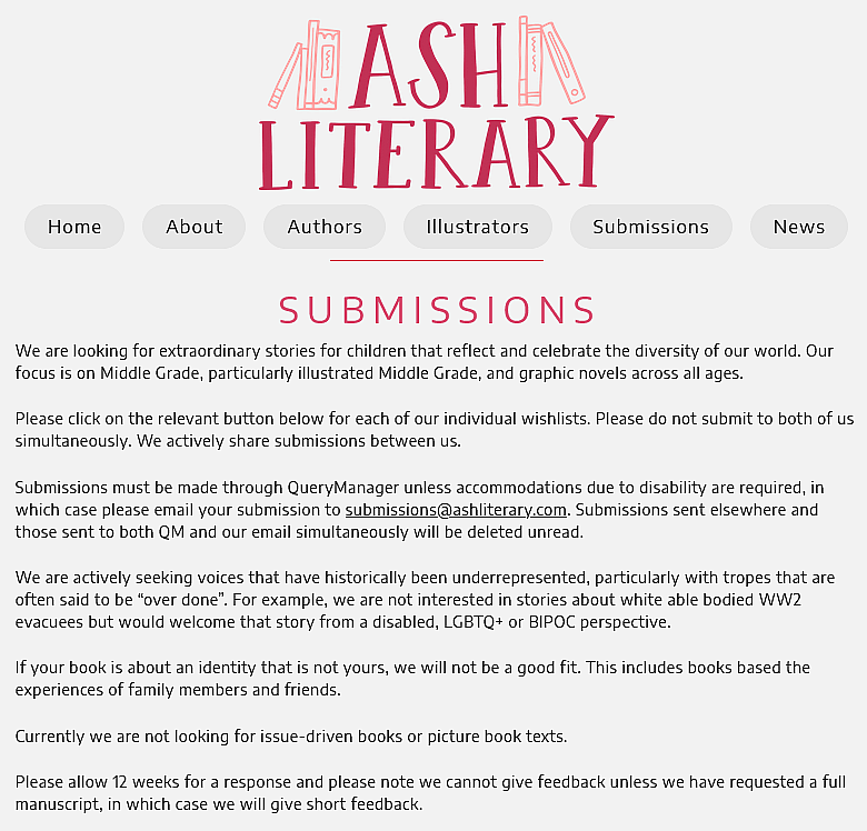 The Ash Literary informs the public what they are looking for from their authors