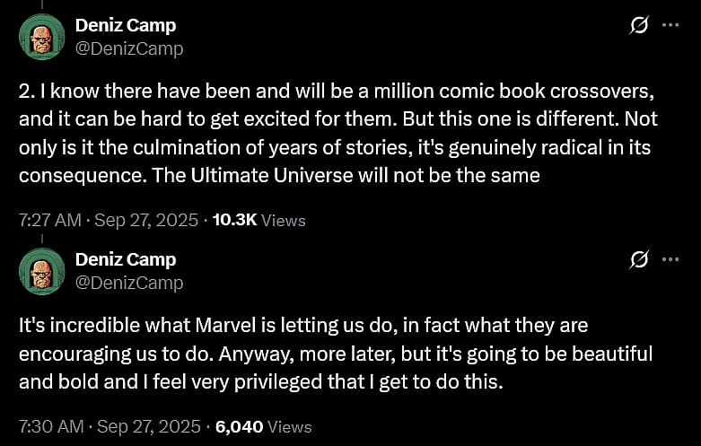 Ultimate Endgame writer Deniz Camp teases miniseries consequences for Marvel Comics Ultimate