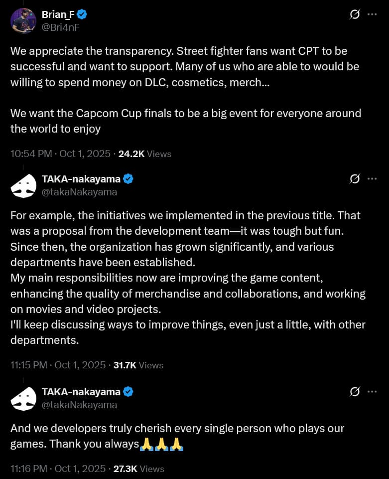 'Street Fighter 6' director Takayuki Nakayama offers his thoughts on the 2025 Capcom Cup and Street Fighter League ticket prices.