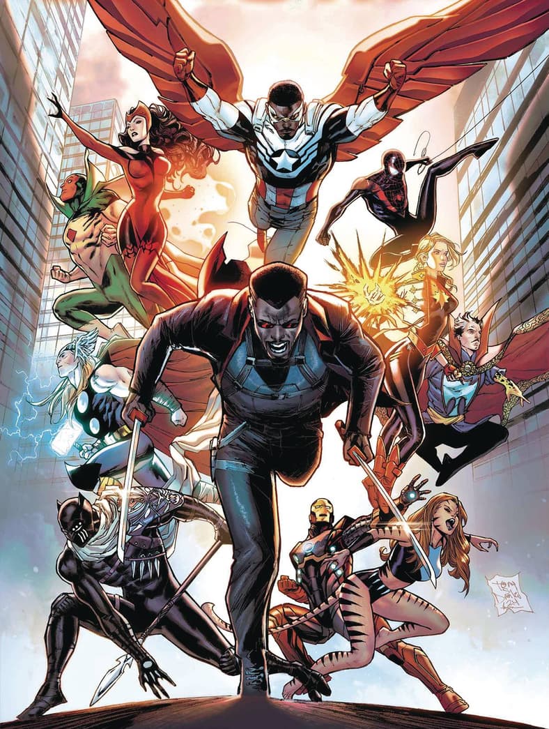 Blade leads anti-vampire resistance on Tony Daniel's variant to Blood Hunt Vol. 1 #4 (2024), Marvel