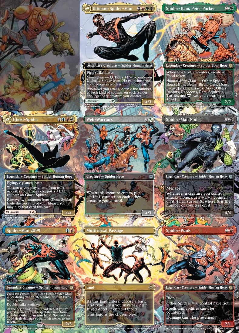 The spirit of 90s era trading cards is alive and well in Magic: The Gathering - Marvel's Spider-Man (2025), Wizards of the Coast.