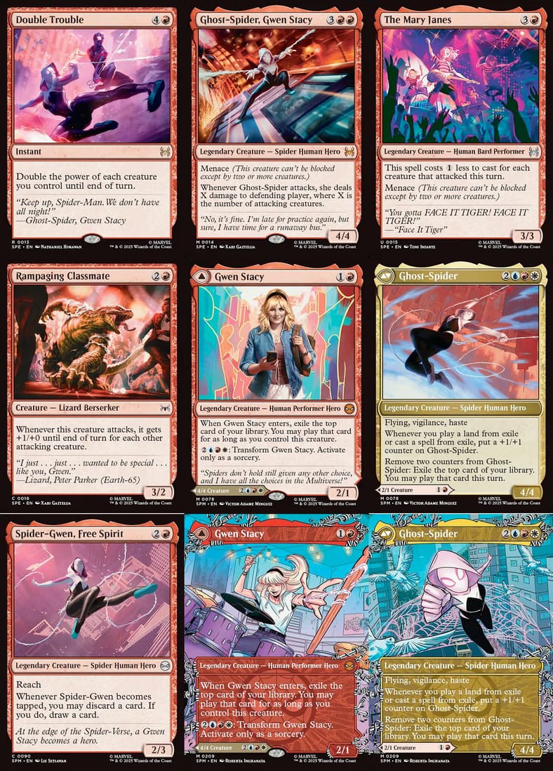 Spider-Gwen rocks out in Magic: The Gathering - Marvel's Spider-Man (2025), Wizards of the Coast.