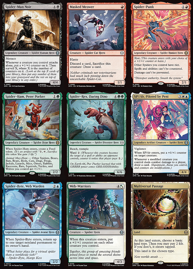 Spider-Man calls for help across the Spider-Verse in Magic: The Gathering - Marvel's Spider-Man (2025), Wizards of the Coast.